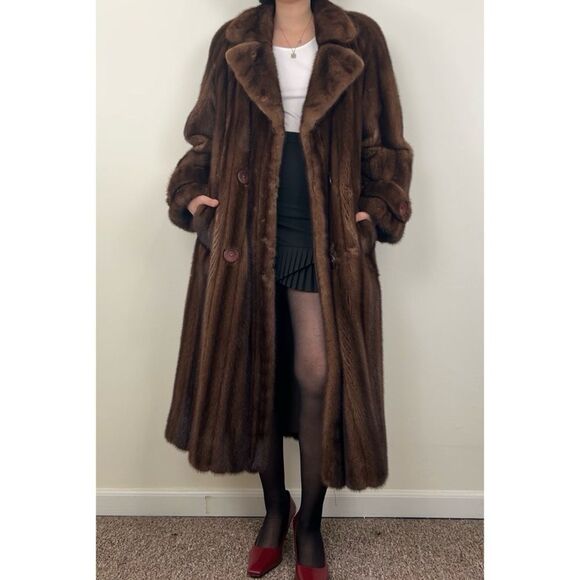 Vintage Jackets & Blazers - Vintage Birger Christensen Mahogany Top Tier Genuine Mink Coat Overcoat